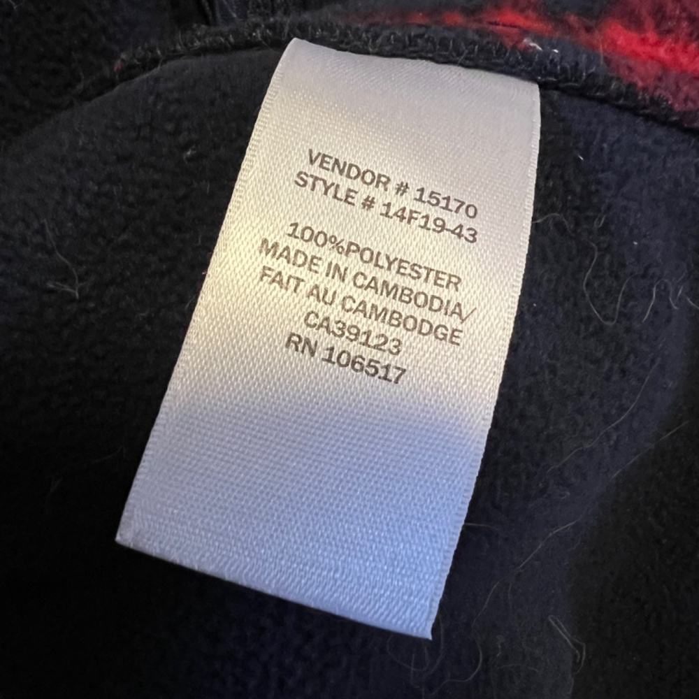 🛶Northern Reflections Fleece Full Zip Plaid Jacket in Blue and Red Size Medium - Picture 7 of 8